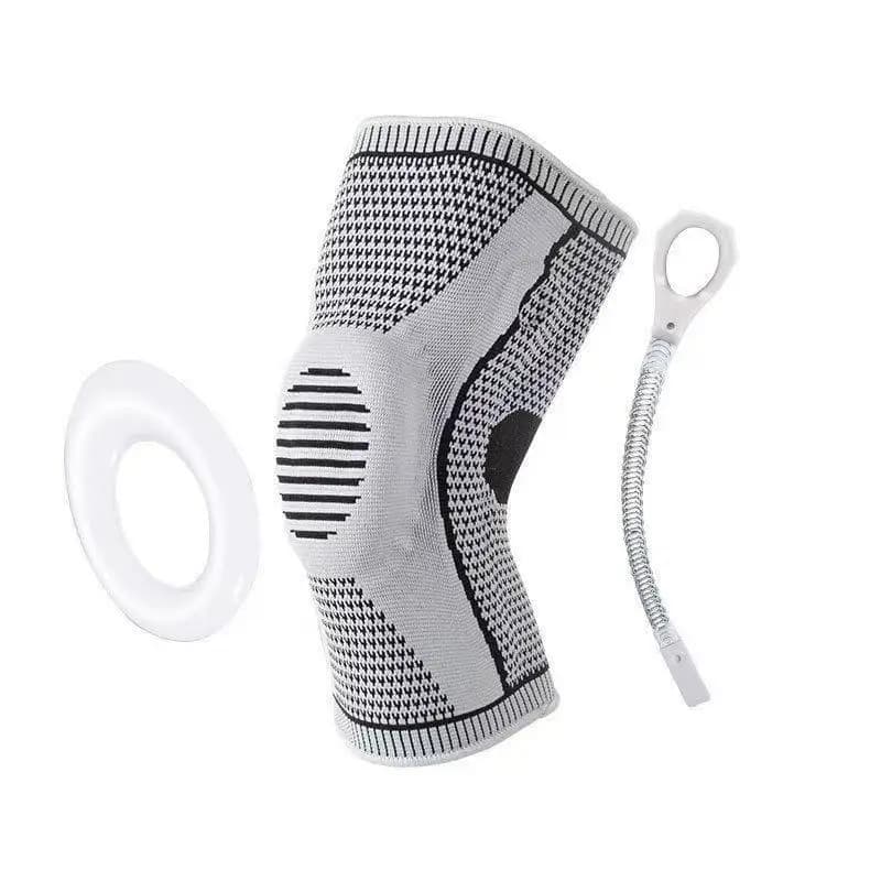 Ginocchiera sportiva a doppia cinghia con cuscinetto in silicone Supporto per menisco traspirante per ciclismo da basket