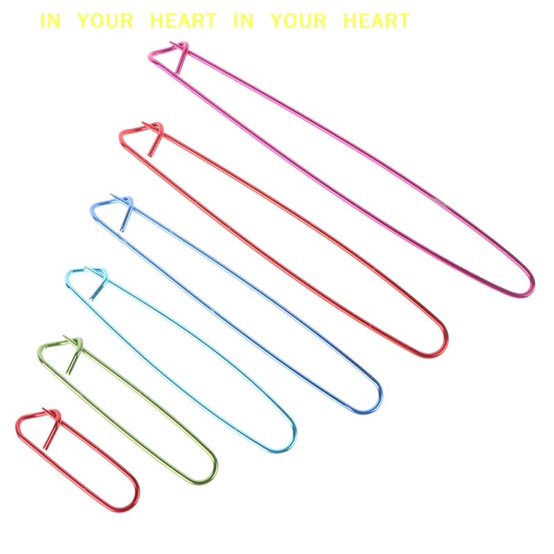 【X】6pcs Marker Holder Needle Clip Safety Pins Knitting Crochet Weaving Tool