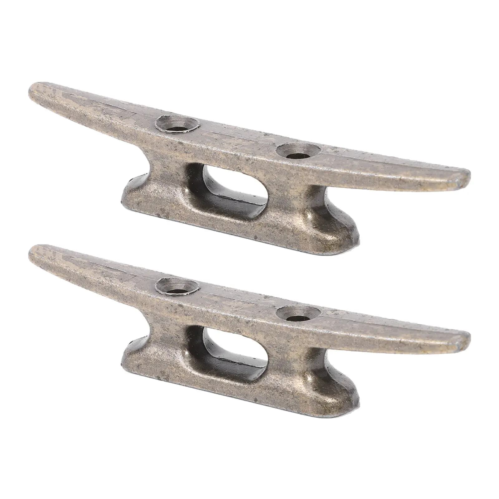 2Pcs Zinc Alloy Boat Cleats Round Hole Open Base Marine Mooring Accessories Rope Fixing Hook Dock Cleats for Kayak and Small