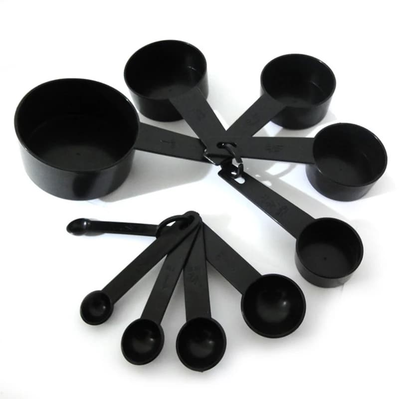 10PCS Nero Set Cucchiaio dosatore in plastica Misurino Strumento di pesatura per cottura Cucchiaio per latte in polvere Cucchiaio graduato Per uso domestico fai da te TMZ