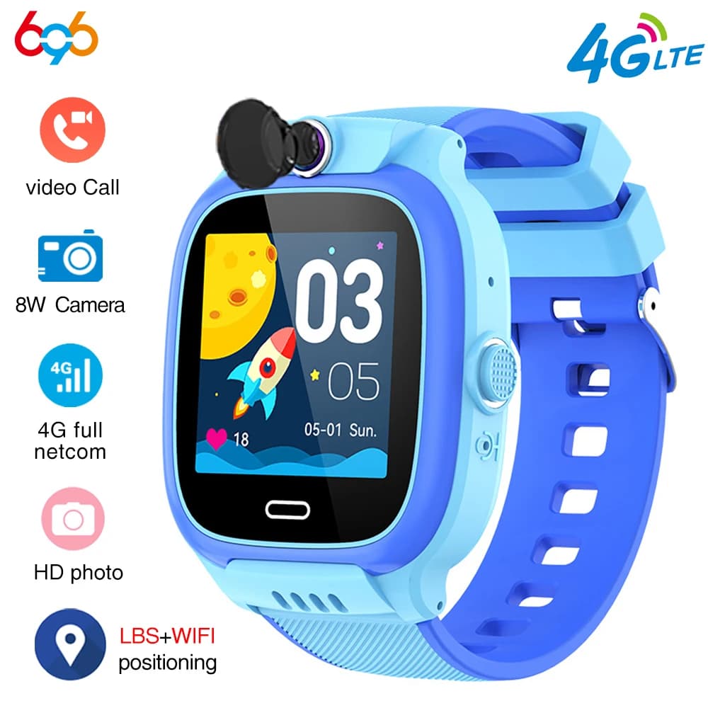 1.44" Children 4G Video Call Smart Watch WIFI Location SOS Kids Phone Watches Waterproof Calculator Student Smartwatch GPS Boy