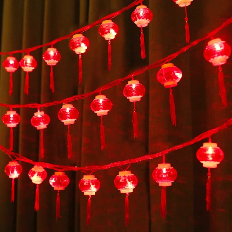 Luci della stringa della lanterna rossa 2M 10 LED lanterne sospese a batteria luci della stringa per il Festival di primavera del capodanno cinese