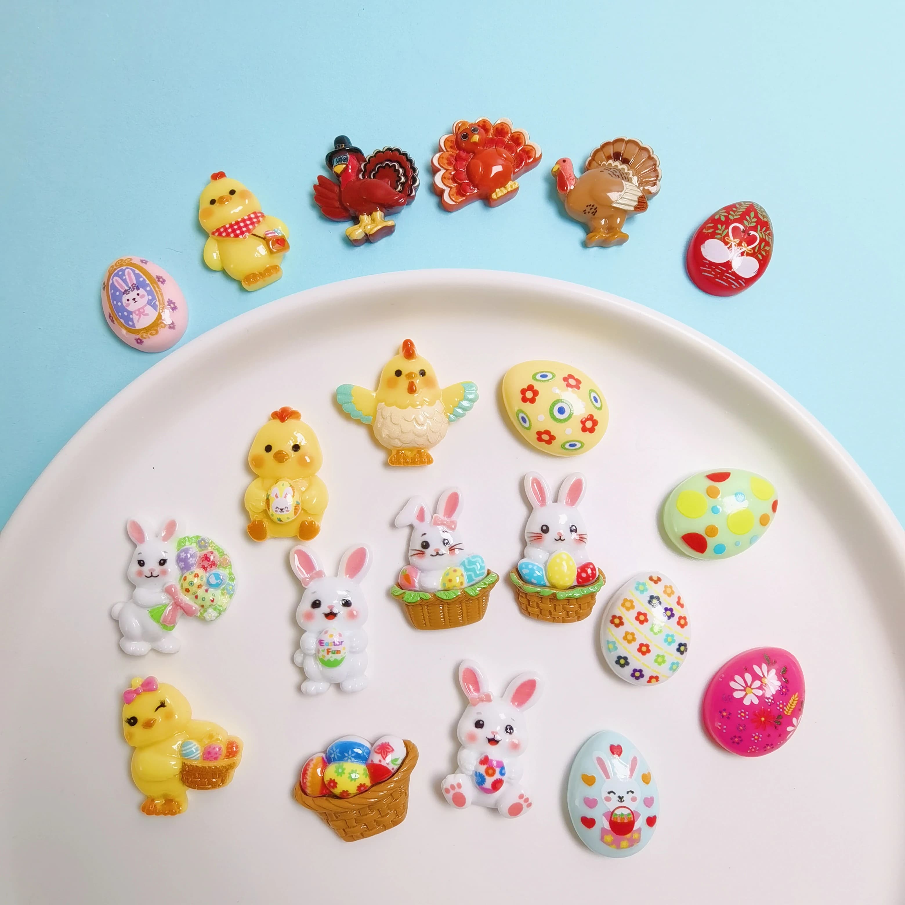 Chestnuts in Soft Resin Shaped Buttons, Eggs and Easter Bunnies for Fake Hair, Scrapbooking and Decorations