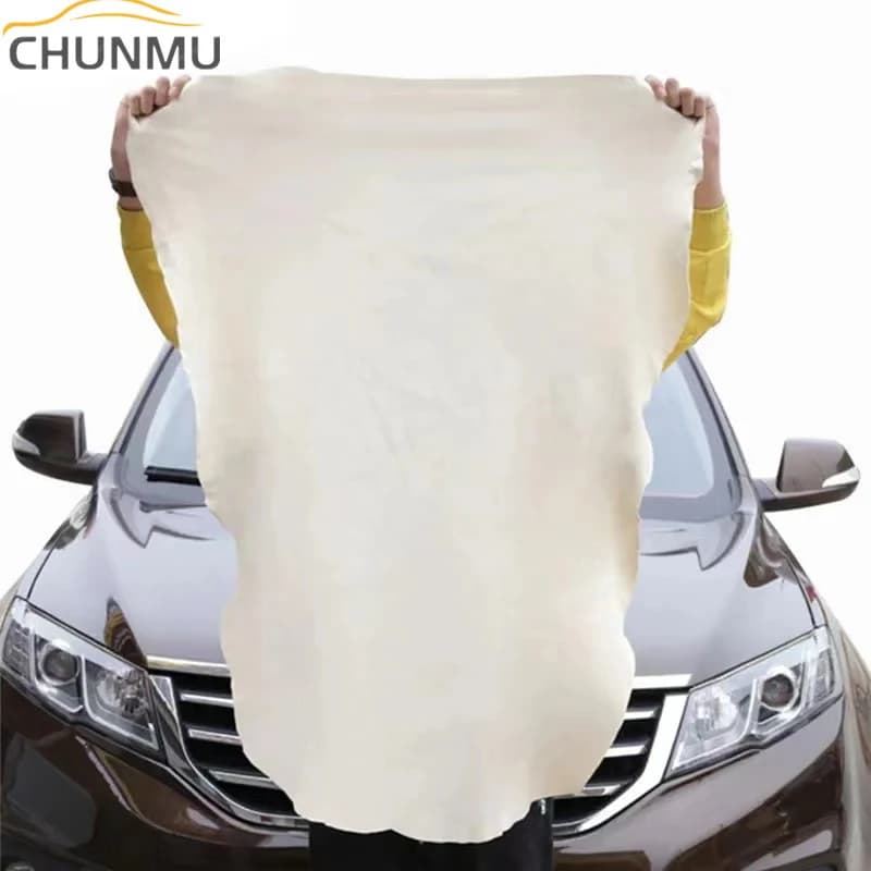 Asciugamani per lavaggio auto in pelle di camoscio naturale Asciugamano per lavaggio auto ad asciugatura del vetro per finestre di casa super assorbente Asciugamano per lavaggio auto ad asciugatura rapida