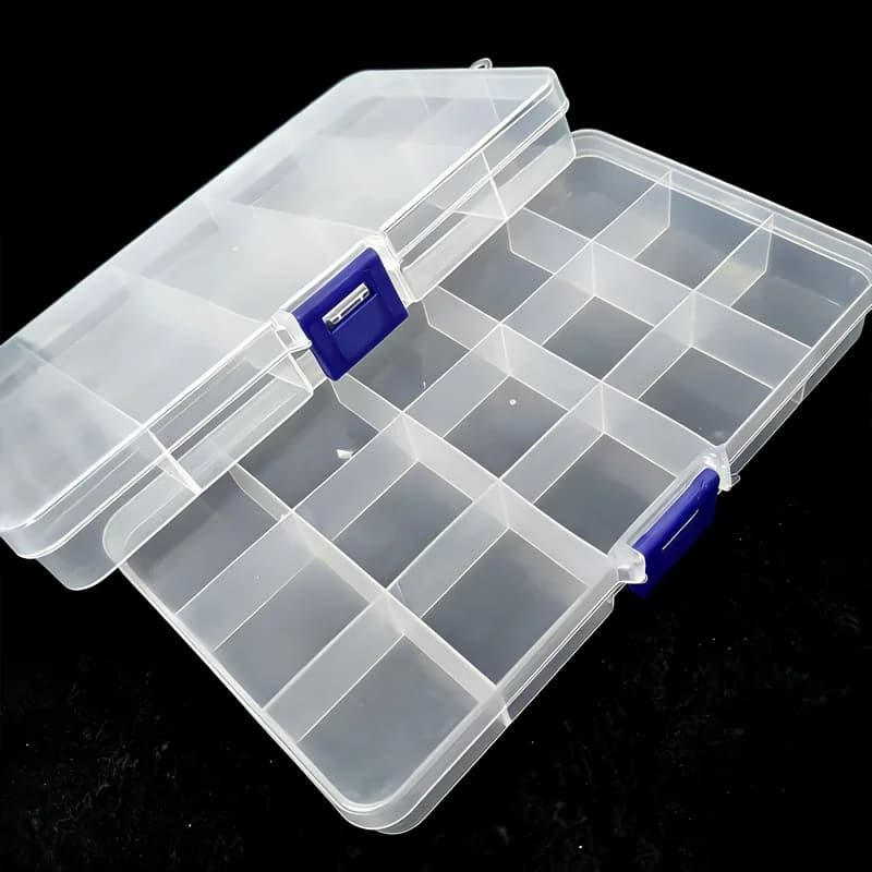 2 PCS Square Boxes Storing Fishing Lures Versatile Tackle Organizer Portable Case Bait Hooks Plastic Container Lure Baits