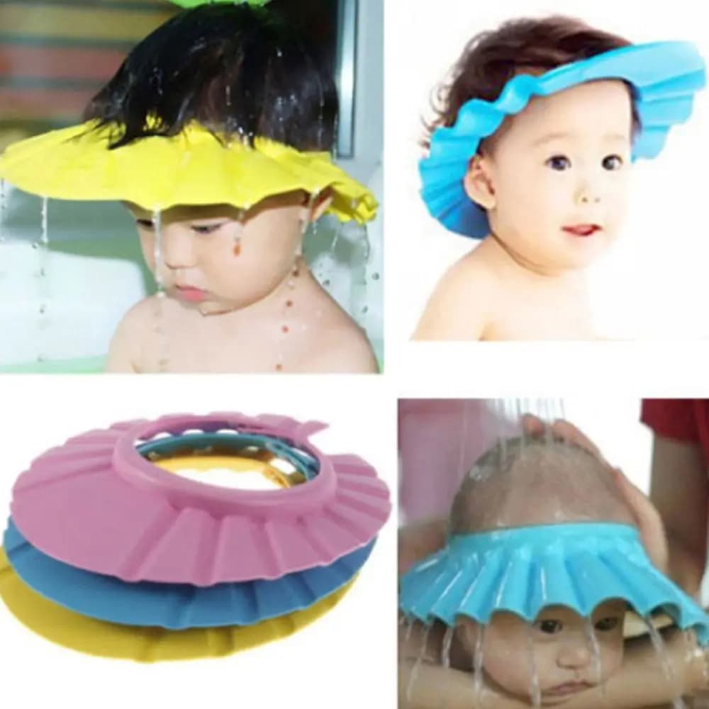 Nuovo shampoo per il bagno del bambino, cuffia per la doccia, per lavare i capelli