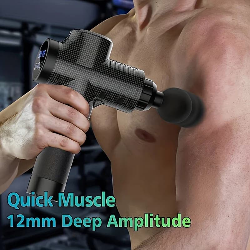 Pistola massaggiante a 30 livelli per il rilassamento muscolare profondo, massaggiatore elettrico per corpo e collo, attrezzatura fitness con riduzione del rumore, per uomo e donna