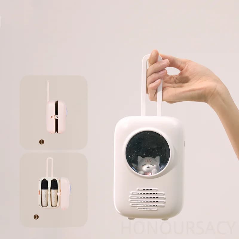 Suitcase Design Wireless Portable Bluetooth5.3 Speaker Small Cute Kids Karaoke Sound Systems LED Lamp HIFI Musicboxs with 2 Mic
