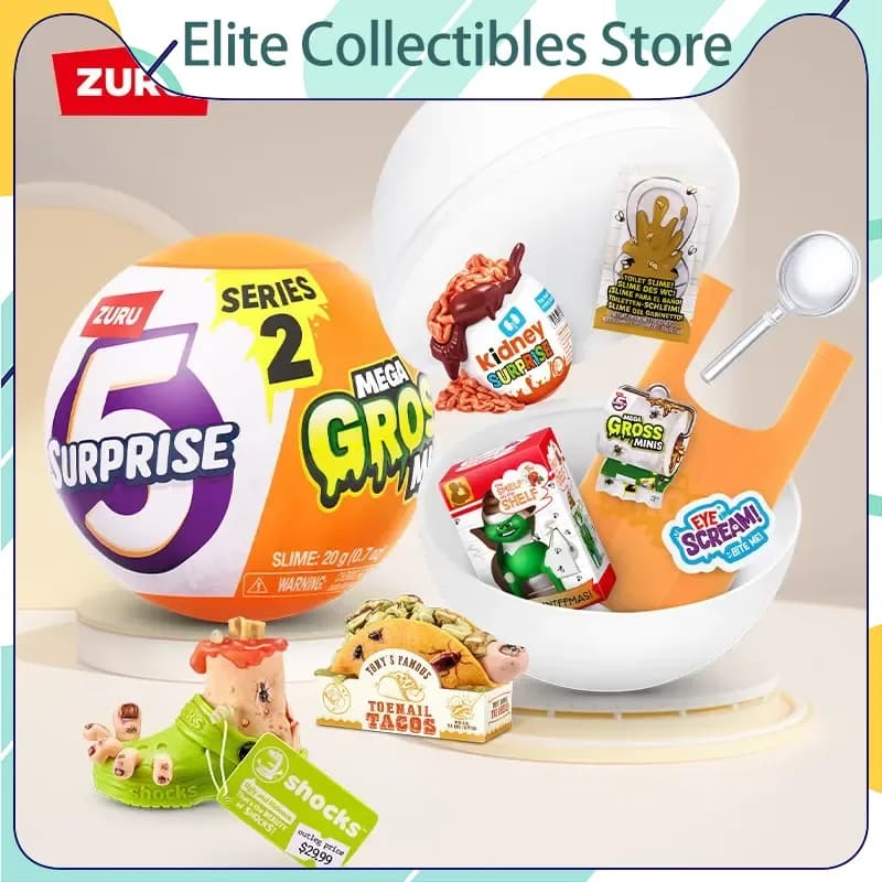 Zuru Miniature Collectible Blind Box 5 Surprise Series 2 With Slime Mega Gross Minis Mystery Ornament Gift For Hobby Collectors