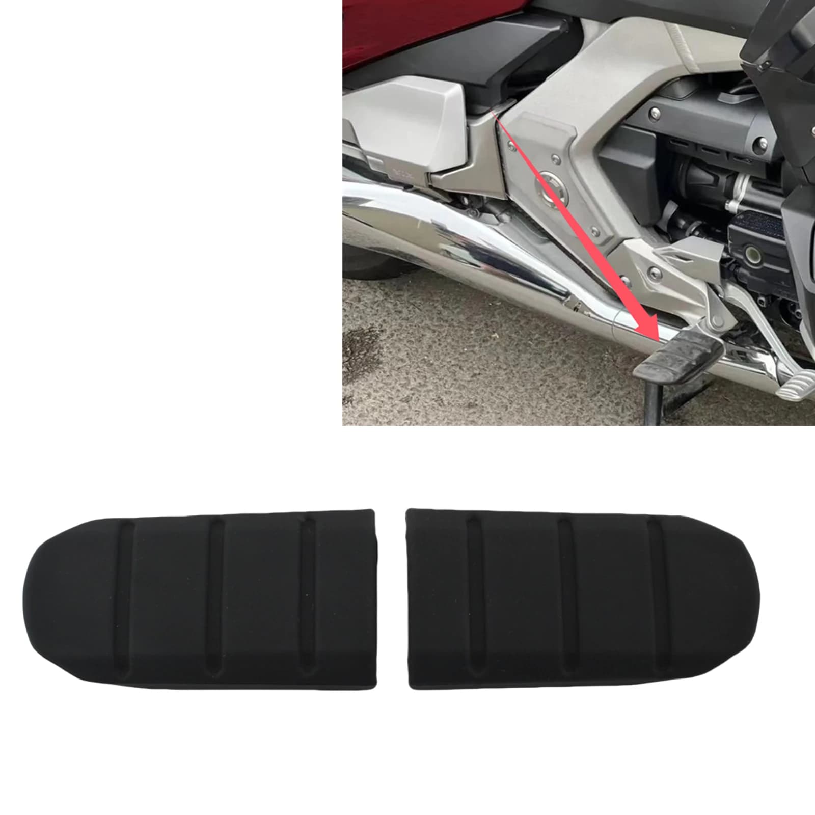 Moto Anteriore Conducente Poggiapiedi In Gomma Poggiapiedi Piastra Pedali Pad Per HONDA Goldwing GL1800 2018-2024