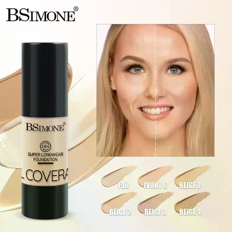 BSIMONE Liquid Foundation, Waterproof, Matte Finish, Long Lasting, Concealer Cream For Uneven Tone- Daily Makeup Must-Have