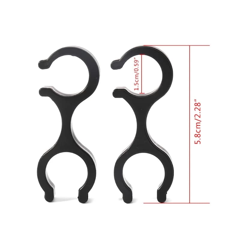 Y1UC 2 pezzi clip per bastoncini da trekking a forma 8 Morsetti per bastoncini da trekking con connettore con fibbia a doppia