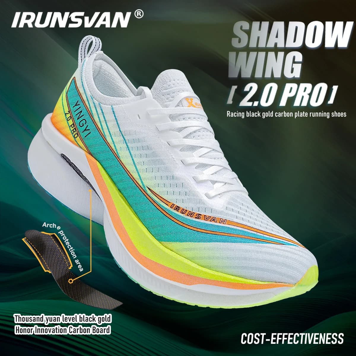 IRUNSVAN 2025 Full Palm Carbon Fiber Marathon Men's Shoes Ultra Light and Durable Fitness Training Running Sports Women's Shoes