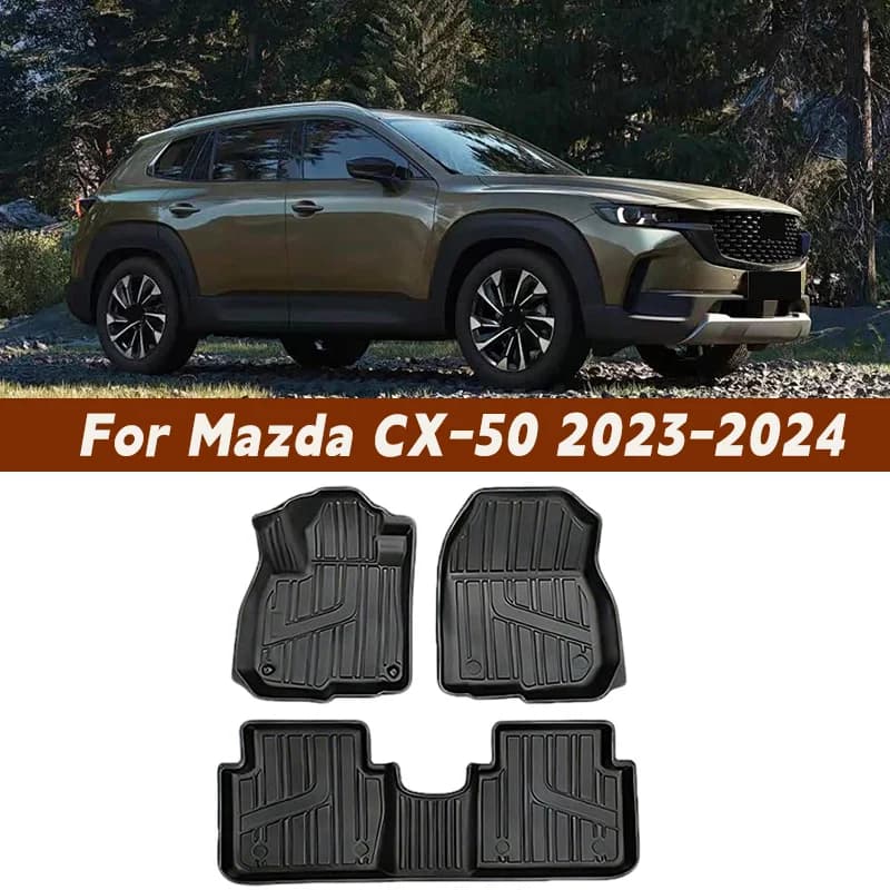 Set of 3 Auto Car Mats for Mazda CX-50 CX50 VA 2023 2024, 3D TPE Rubber Mats, Car Accessories
