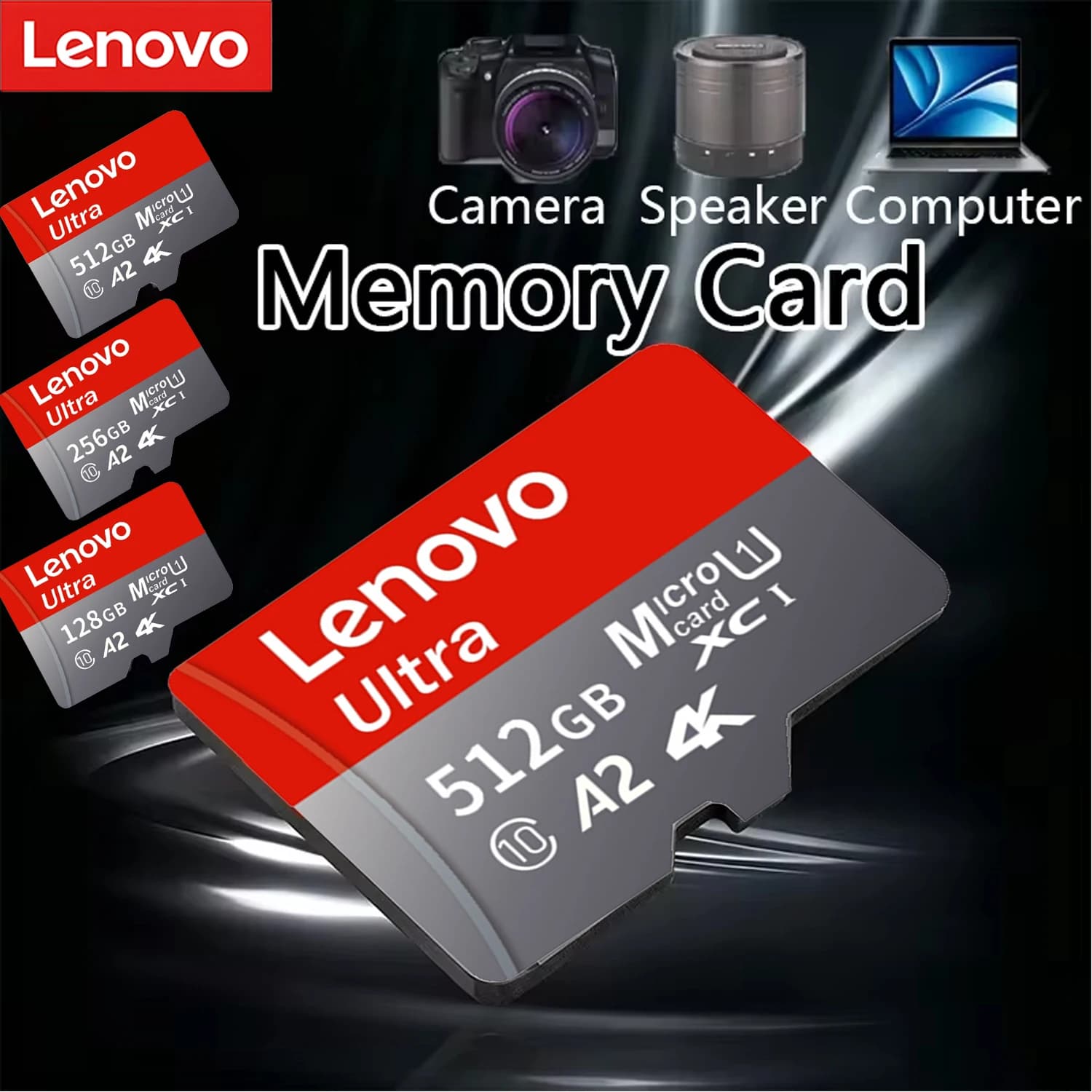 Lenovo High Speed Micro TF SD Card Memory Card 128GB 256GB 512GB U3 V30 4K Full HD For Phone Dash Cam DJI Pocket Sports Camera