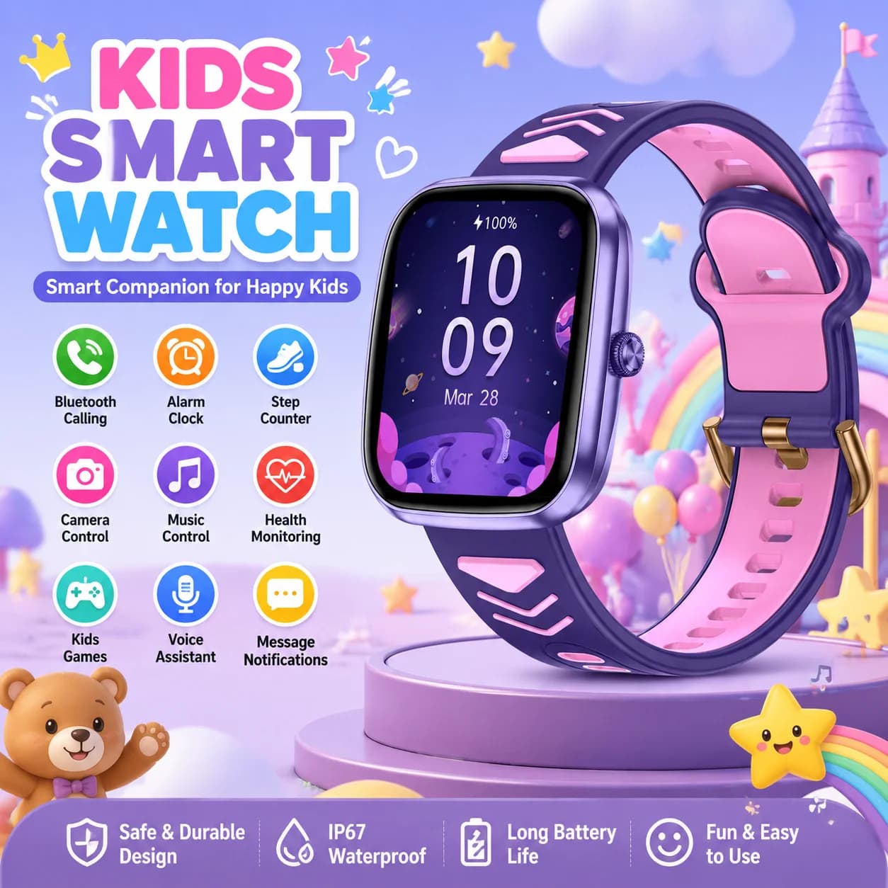 2026 New Kids Smart Watch Games Children's Watch Health Monitoring Smartwatch Pedometer Smartwatch Boys & Girls Electronic Clock