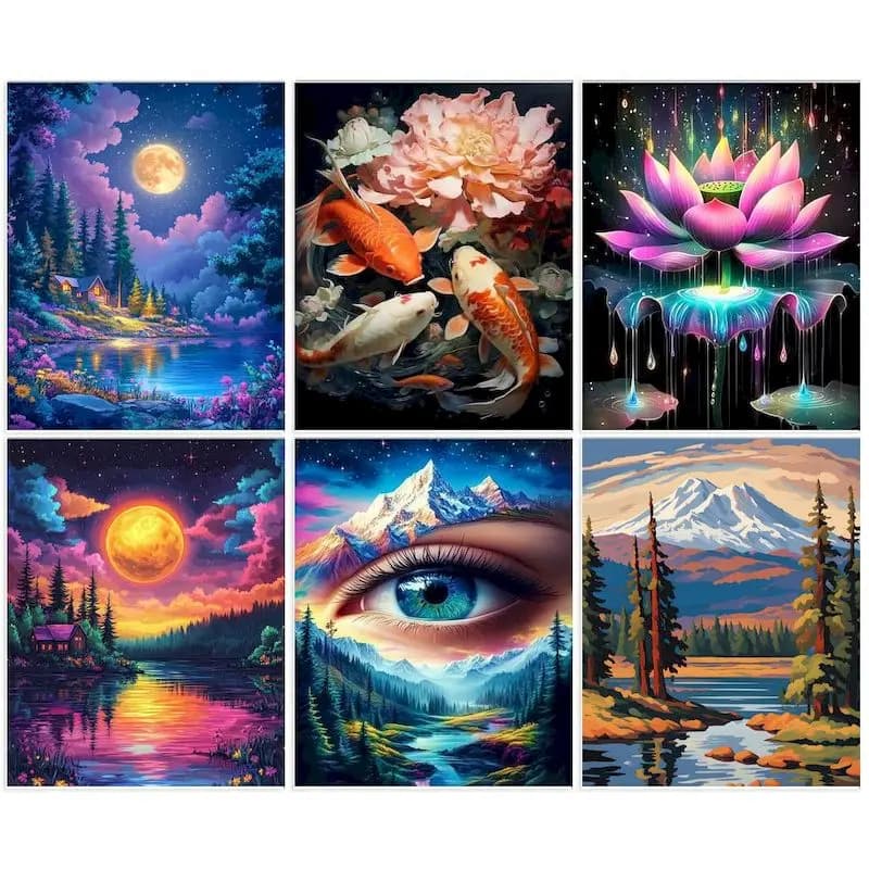 1pc frameless Acrylic Paints set Painting By Numbers Landsape On Canvas Coloring By Numbers Picture Drawing Acrylic Paint Wall D