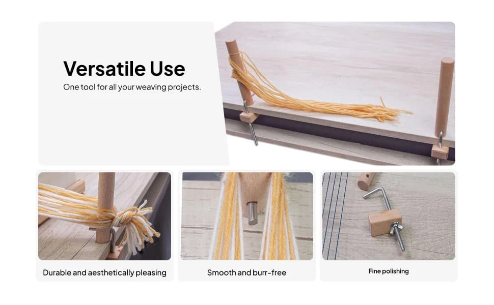 2 Pieces Warping Pegs Woven Table Clamps Weaving Jig Bracelet Maker Wood Racelets Weaving Craft Tool Braiding Weaving Loom Pegs