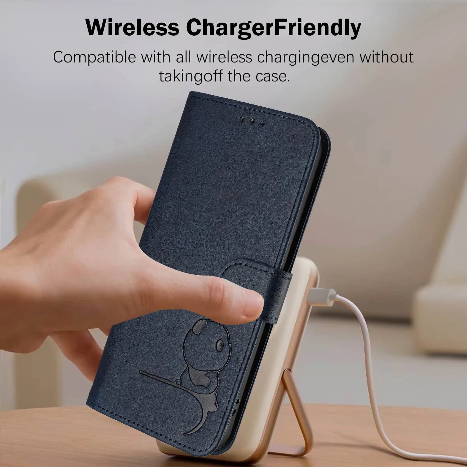 Custodia a libro in pelle di lusso con blocco RFID e 3 slot per carte, design Panda Carino, per Infinix Smart 10 Plus 9 HD 8 Pro 7