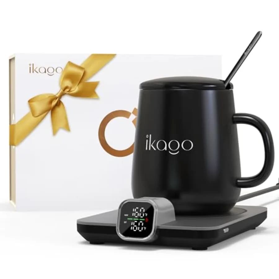 Scaldatazze e Set Tazza con Controllo Preciso della Temperatura, Tazza Riscaldata Intelligente per Scrivania, Scaldatazze Elettrico con Spegnimento Automatico