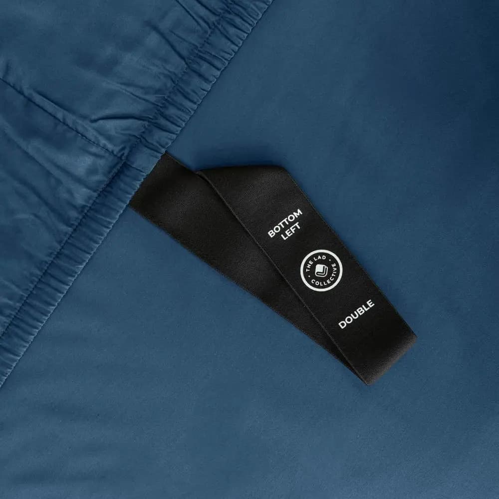 Navy Blue Bamboo-Cotton Deep Pocket Bed Sheet with Easy Grip Loop Straps and Temperature Control