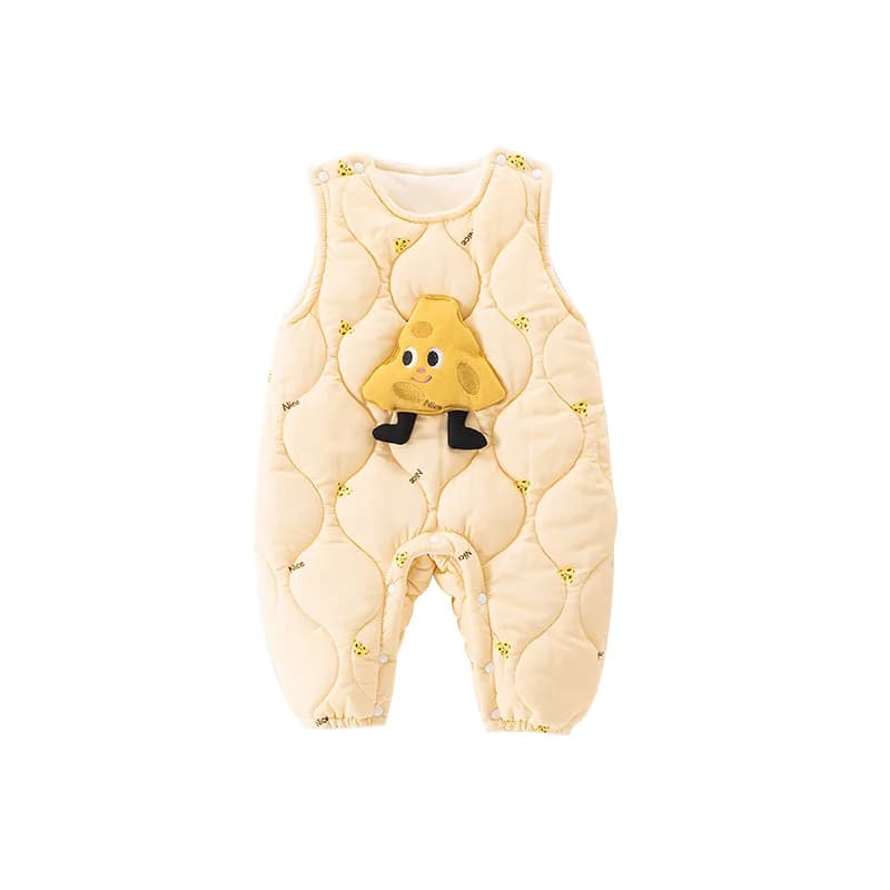 2025 Pantaloni da marsupio autunno/inverno con fodera e gilet in pile Body da cartone animato super carino per gite invernali e abbigliamento strisciante