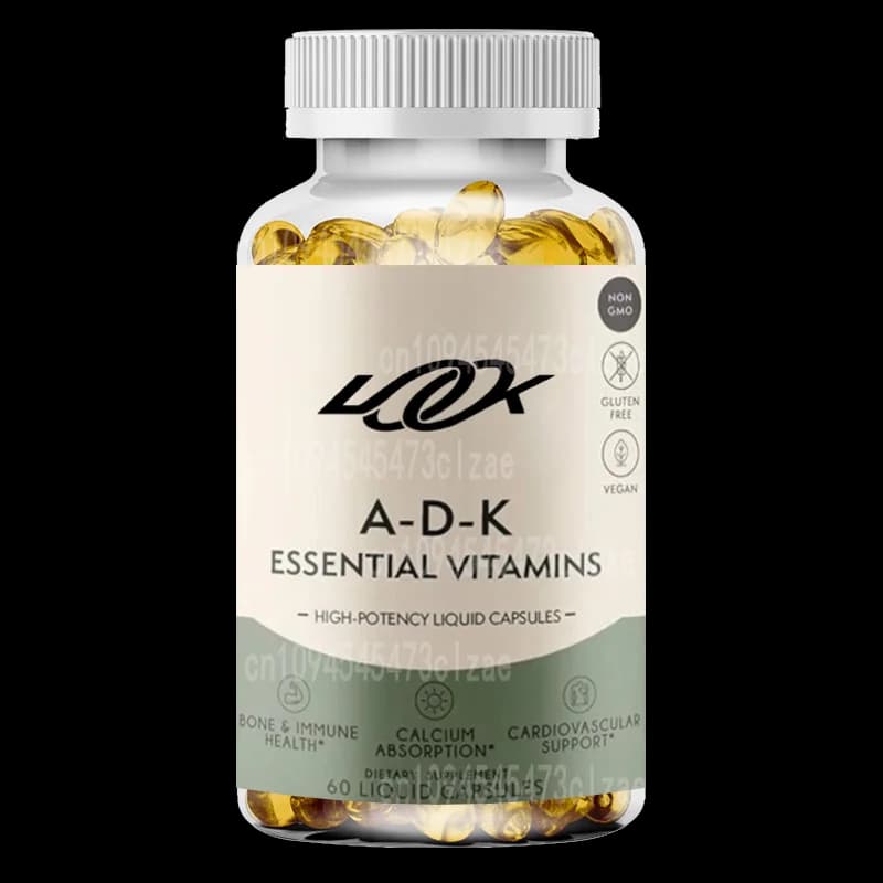 Essential vitamin supplement ADK, high efficiency vitamin A, D 5000 IU, K1 and K2 | Non-GMO, No Glutine, Vegetarian