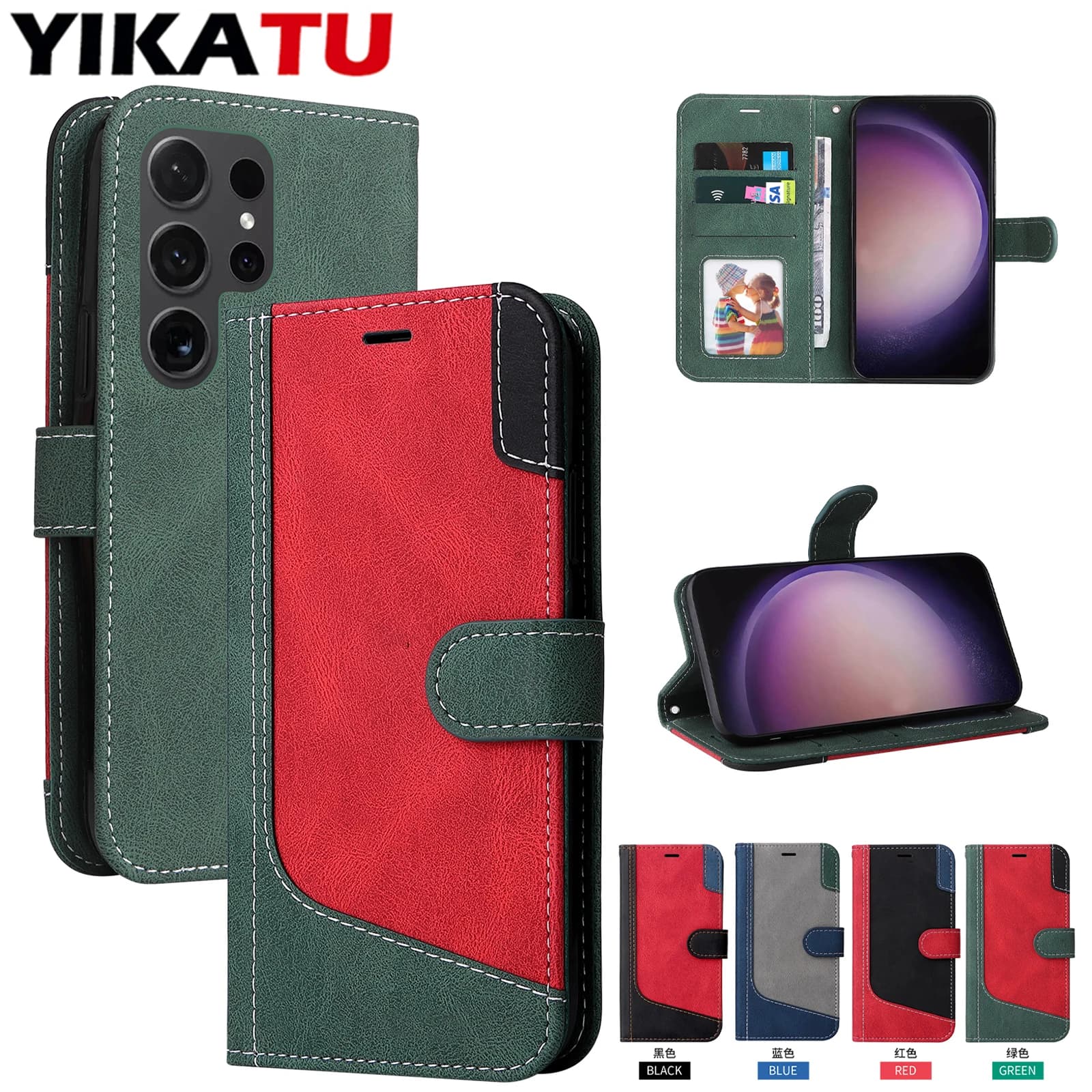 Custodia a portafoglio in pelle per Samsung Galaxy M80S M62 M60S M55 M54 M53 M52 M35 M33 M23 M22 M15 M11 M10 M02 F62 F23 F15 5G