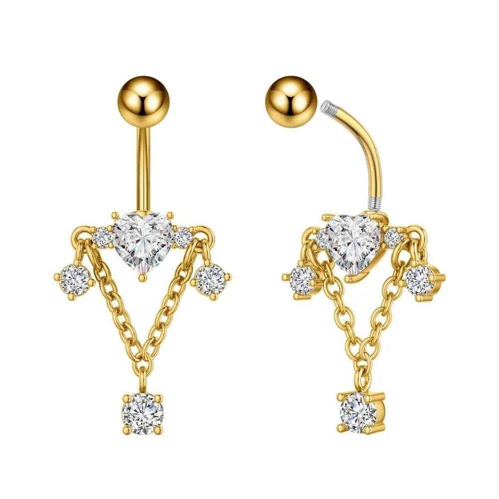 Nuovi Eleganti Piercing all'Ombelico con Sfera di Cristallo, Gioielli per il Corpo in Rame Inossidabile con Zirconi, Regalo Elegante e Brillante
