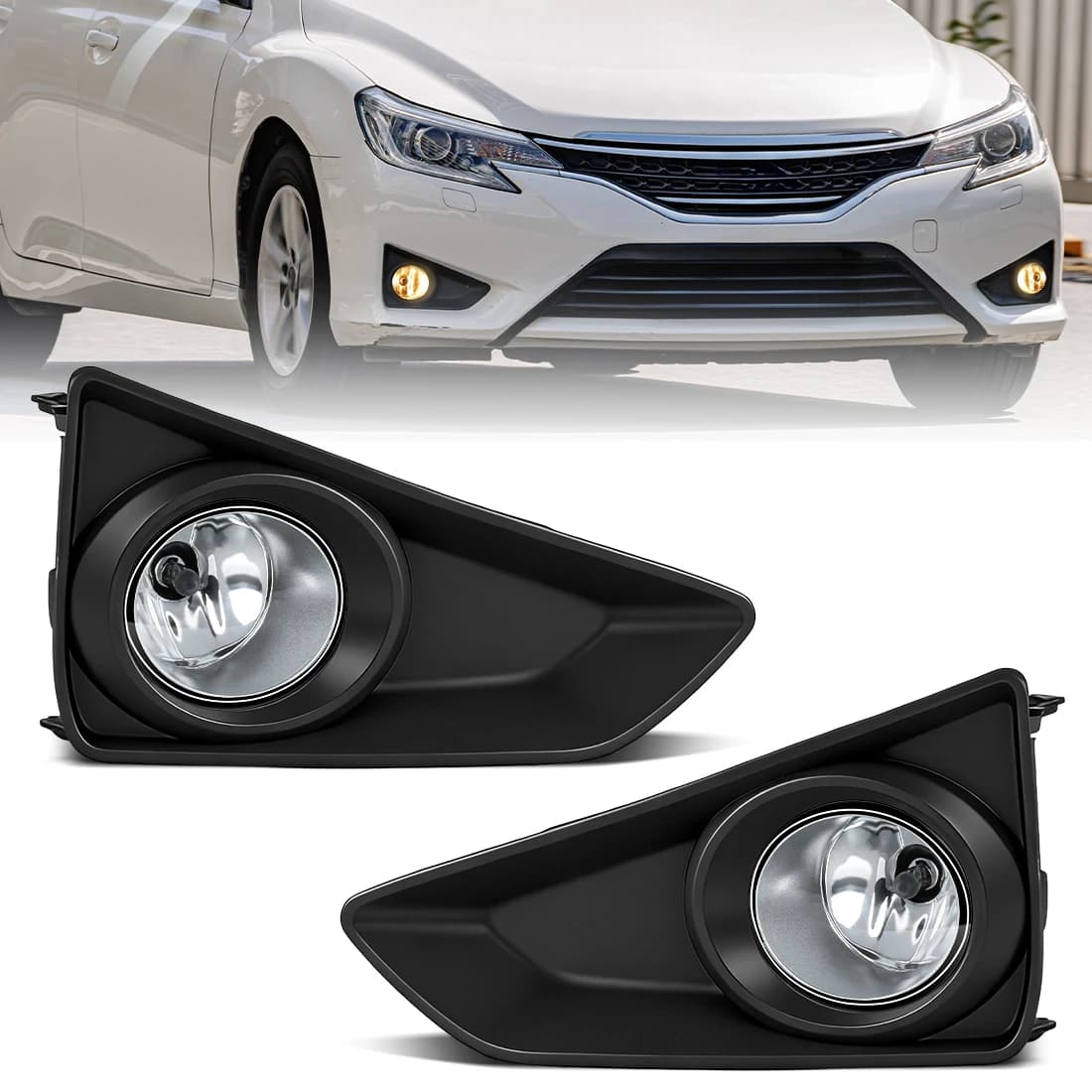 For Toyota REIZ 2013 2014 2015 2016 Halogen Fog Light Kit Daytime Running Light Front Bumper Fog Lamp Daylight Driving Light 12V