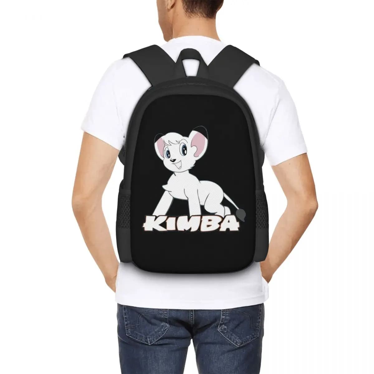 Zaino per studenti Kimba White Lion, borsa da scuola, zaino da viaggio per escursioni, per uomo e donna, borsa a tracolla alla moda