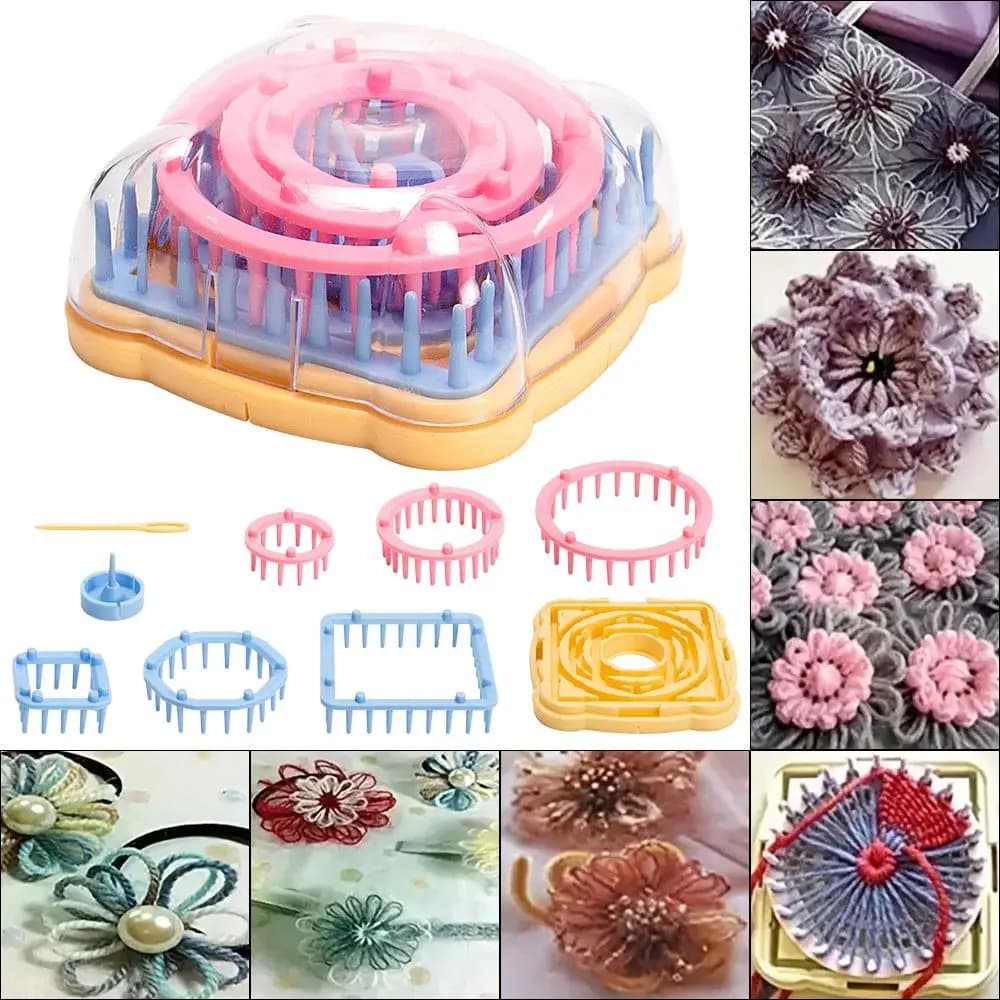 DIY Flower Knitting Loom Set Plastic Crochet Weaving Tool Kit Handmade Beautiful Flowers Craft Supplie