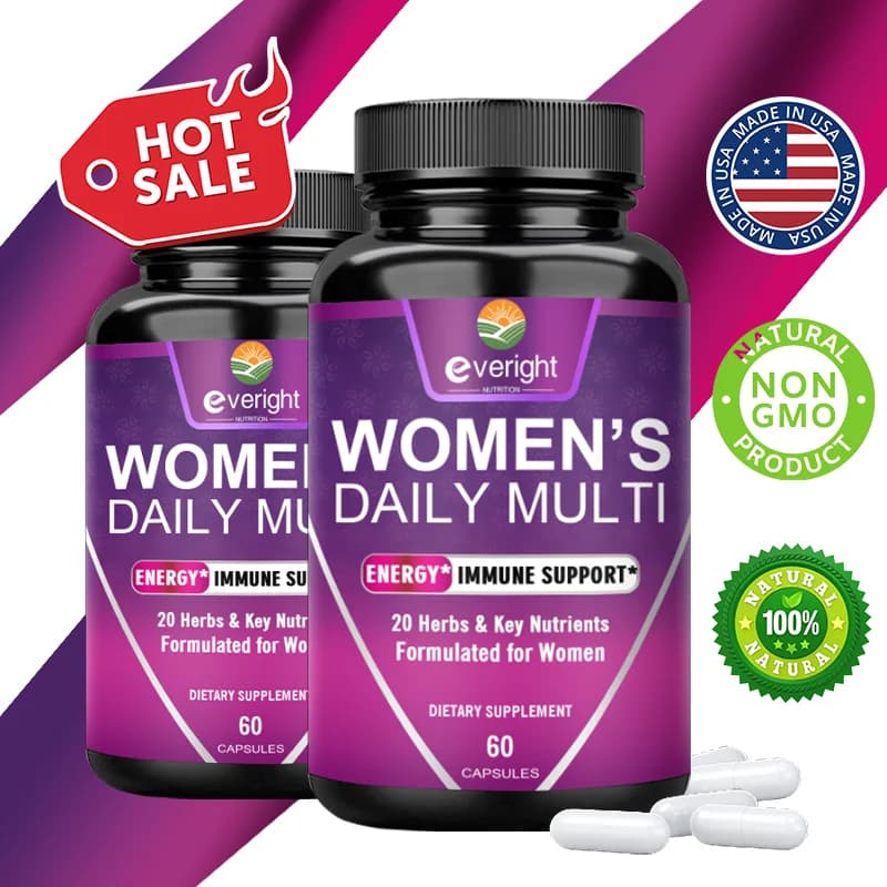 Multivitamin for women: supports joints, skin, nails with magnesium, biotin, calcium, zinc, selenium