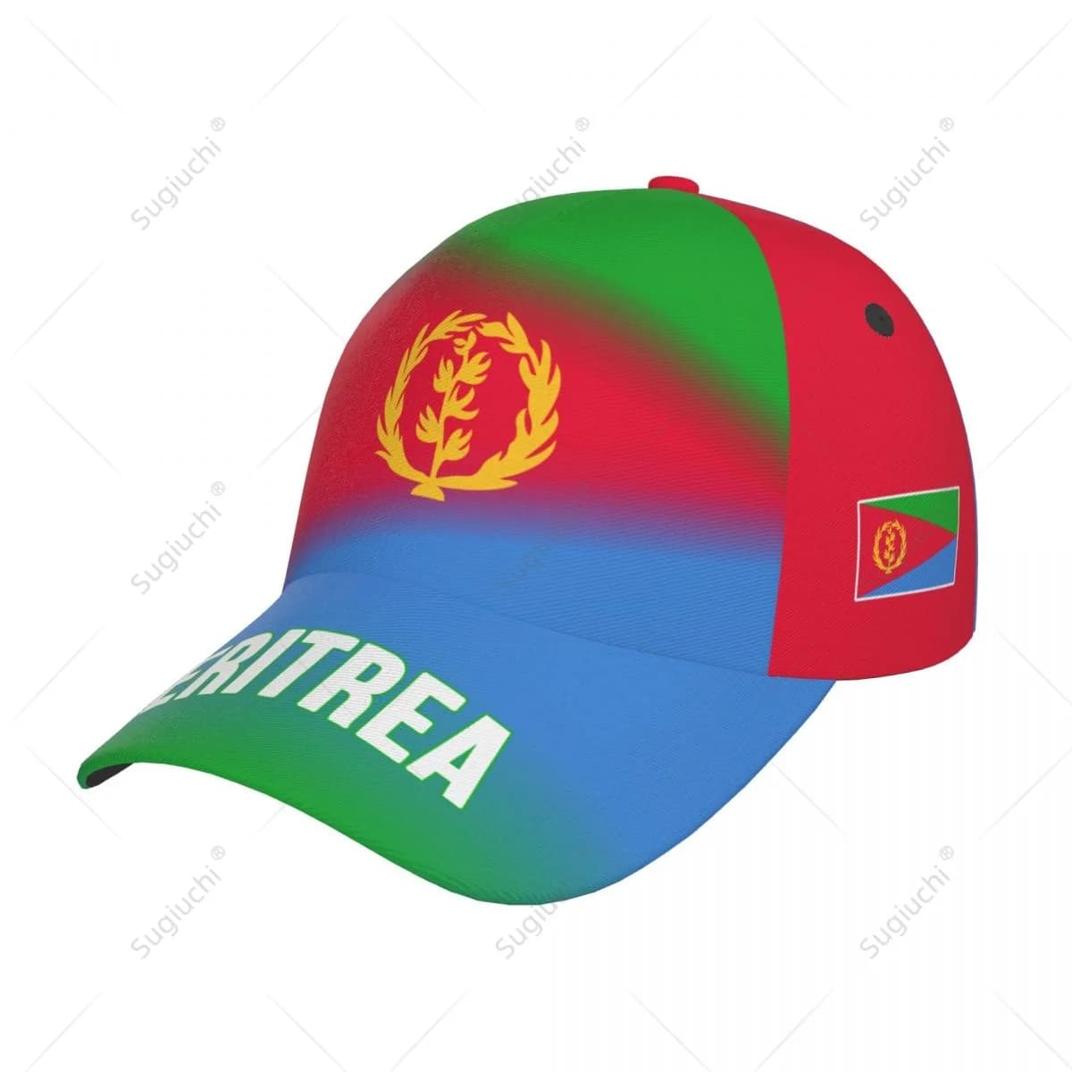Berretto da baseball unisex Cappello Bandiera dell'Eritrea Sfumatura di colore Stampa 3D per tennis All'aperto Bici Bicicletta Golf Baseball Appassionati di sport