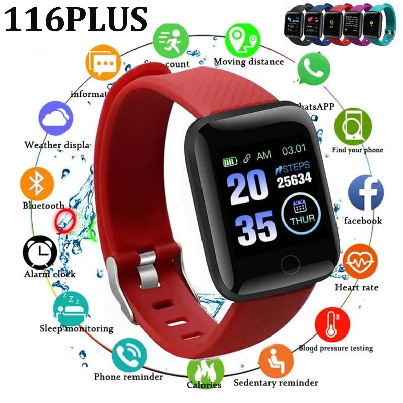 116Plus Smart Watch Messaggio Ricorda Controllo musicale Sport Passo Calorie D13 Sveglia intelligente multifunzione per uomo Donna Regalo per bambini