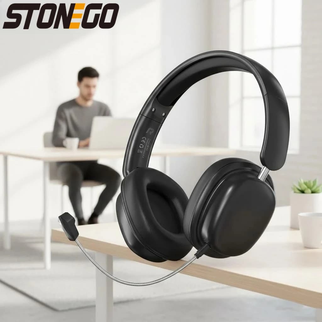 Bluetooth Wireless Headphones for Sports, Running and Training, Microphone, Noise Cancellation, for Music and Gaming