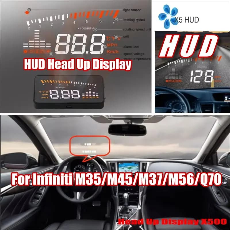 Display Head-Up HUD per Auto Infiniti M35/M45/M37/M56/Q70 2000-2026, Accessori Auto, Proiettore Schermo per Guida Sicura sul Parabrezza