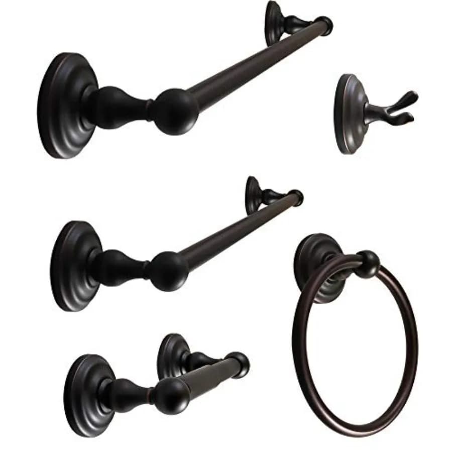 Set di Accessori per Bagno SENTO ROBIKI, Include Gancio per Accappatoio, Porta Carta Igienica, Anello Porta Asciugamani, Porta Asciugamani da 18 e 24 Pollici