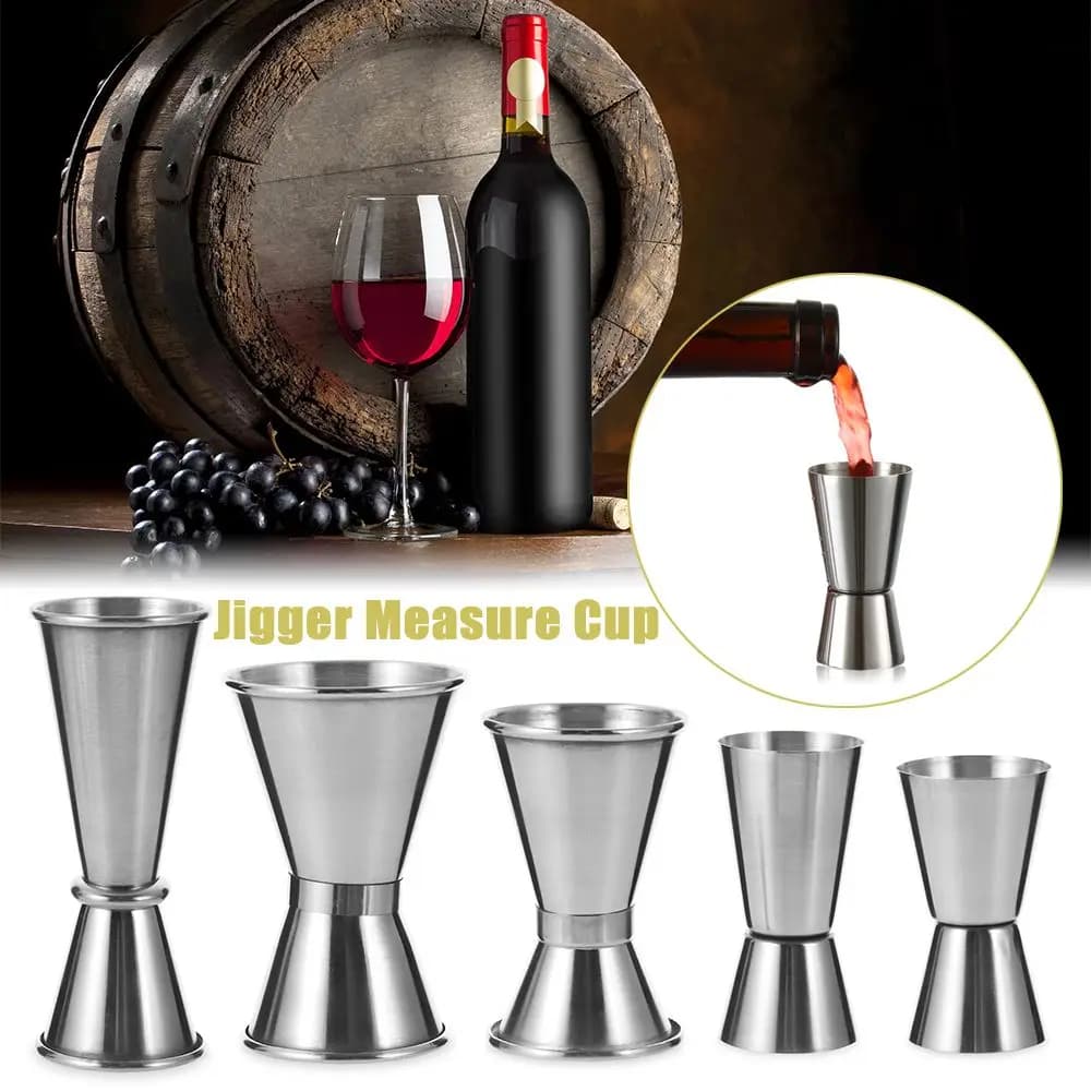 Misurino Doppio in Acciaio Inox per Cocktail, Shaker per Liquori, Strumento da Bar e Cucina