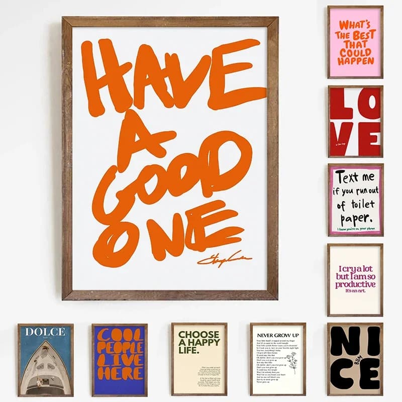 Retro Text Canvas Painting - Fashionable Decorative Poster, Decorative Wall Painting To Add Highlights To Your Room