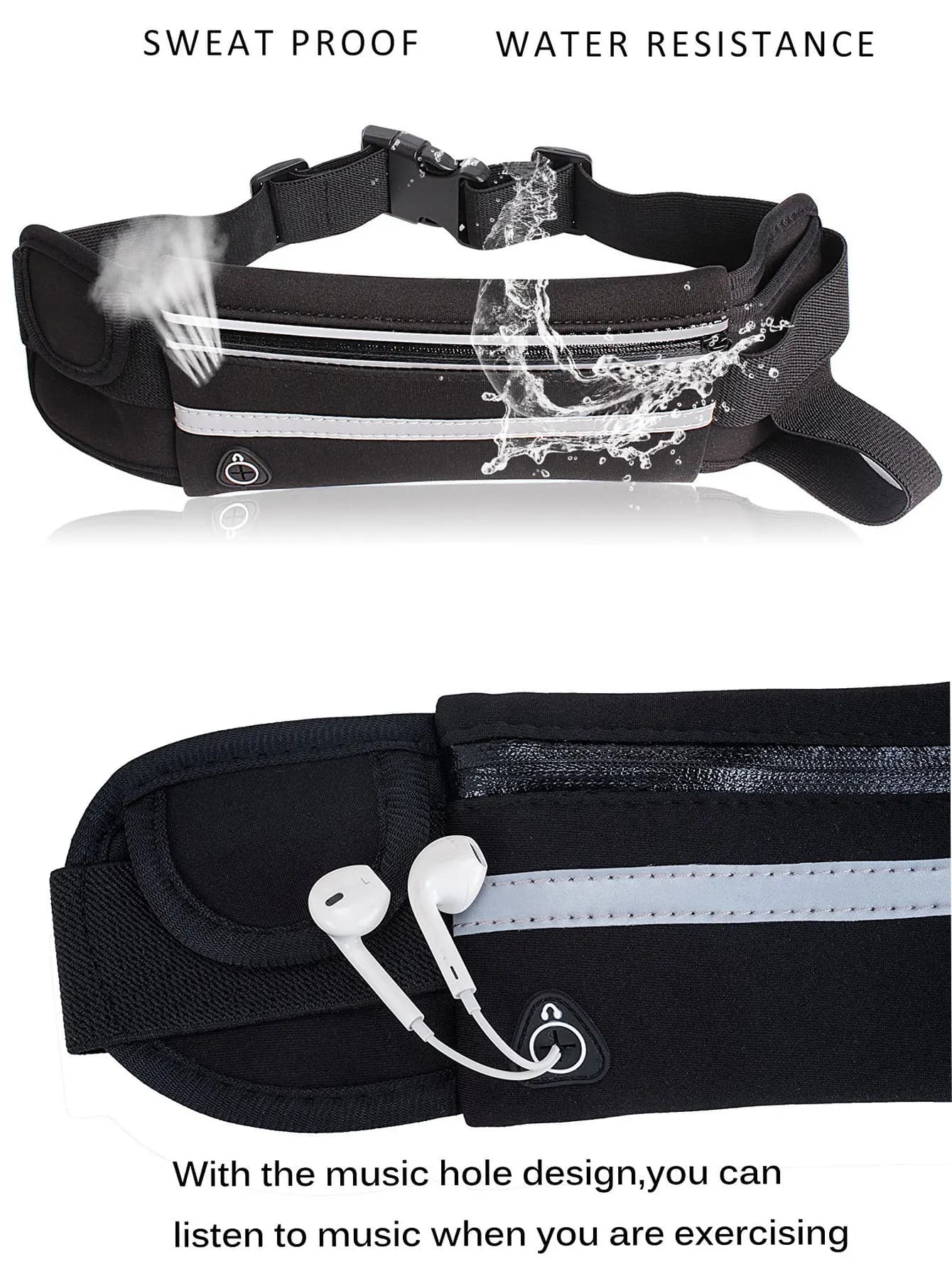 Marsupio Impermeabile in Materiale da Immersione, Cintura Sportiva da Corsa con Porta Telefono, Borsa Portaoggetti per Fitness all'Aperto