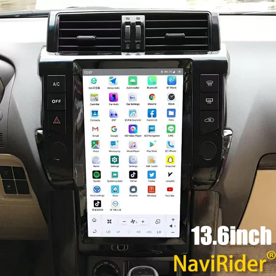 13.6 inches For Toyota Land Cruiser Prado 150 LC150 2010-2017 Vertical Screen Autoradio Android Multimedia Reader GPS Navi Headuint