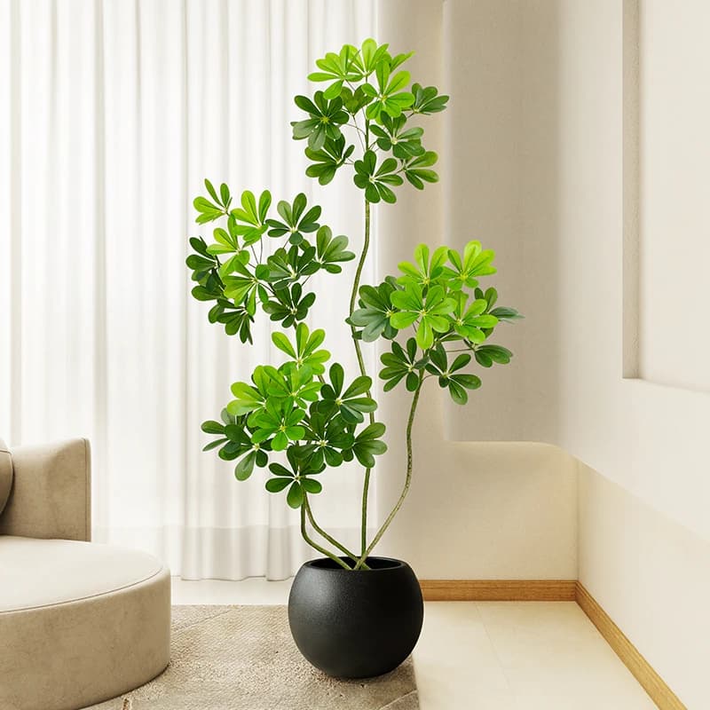 Green Plant Simulation Large Bionic Plant Anatra Feet Decorative Floral Wood Decoration Living Room Tree Fake Vase