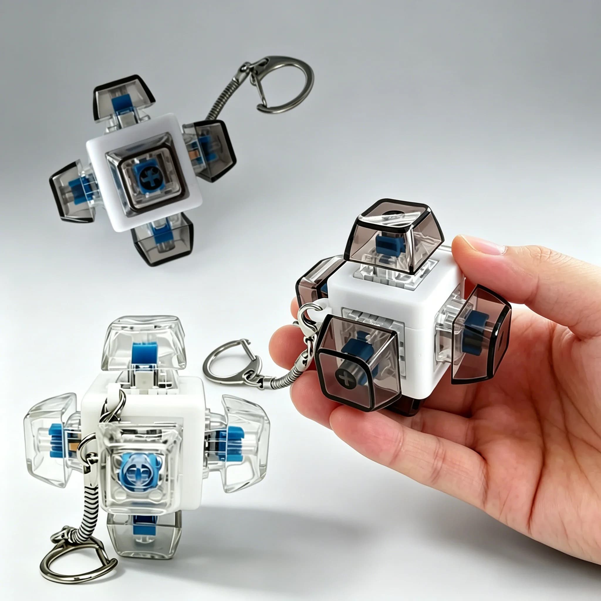 Fidget Toy Planet Keyboard, Portachiavi con Tastiera a 6 Lati, Giocattolo Sensoriale Creativo per Adulti e Bambini, Antistress, Giochi con le Dita