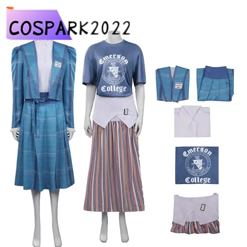 Costume da Cosplay Nancy Wheeler, Abito ST Fantasia per Donne Adulte, Camicia e Gonna, Uniforme per Halloween e Carnevale