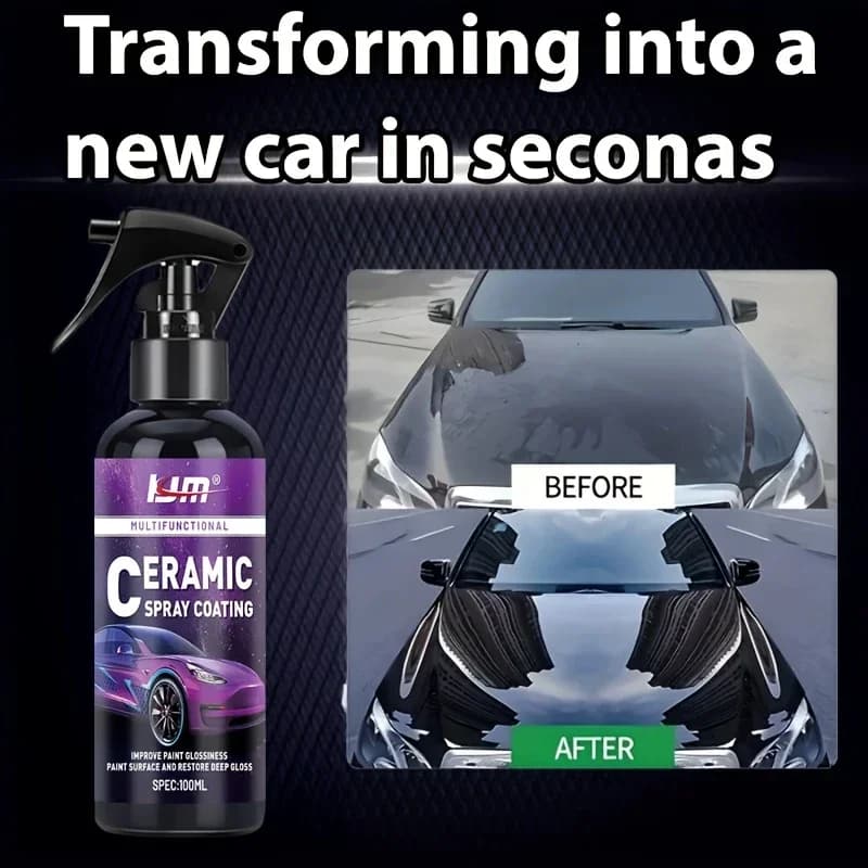 KJM Spray Nano per Auto 100ML, 3-in-1, Lucidatura Istantanea, Resistente ai Graffi e alle Macchie, Cera Liquida per Protezione della Vernice