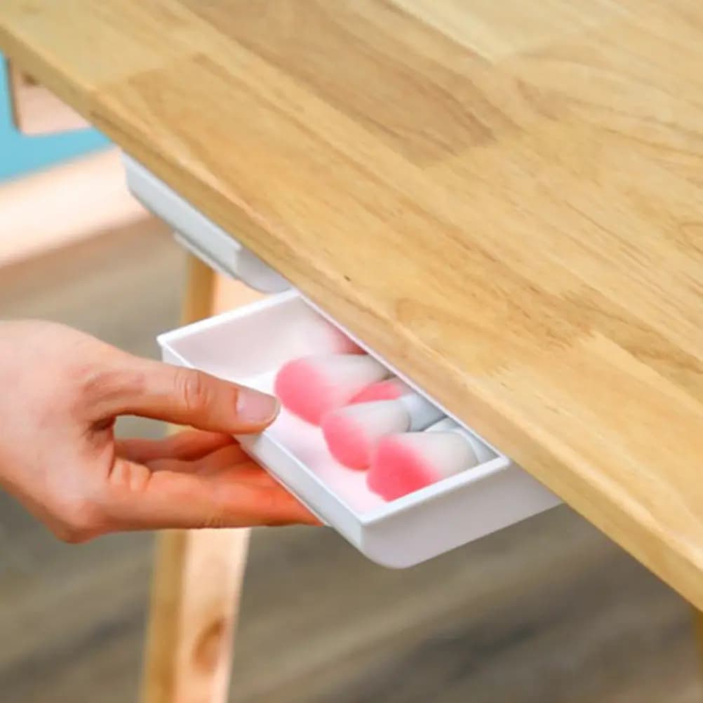 Organizer in plastica PP da 2 pezzi per attrezzi da cancelleria, cosmetici, 120x45 cm, per riporre oggetti sotto la scrivania