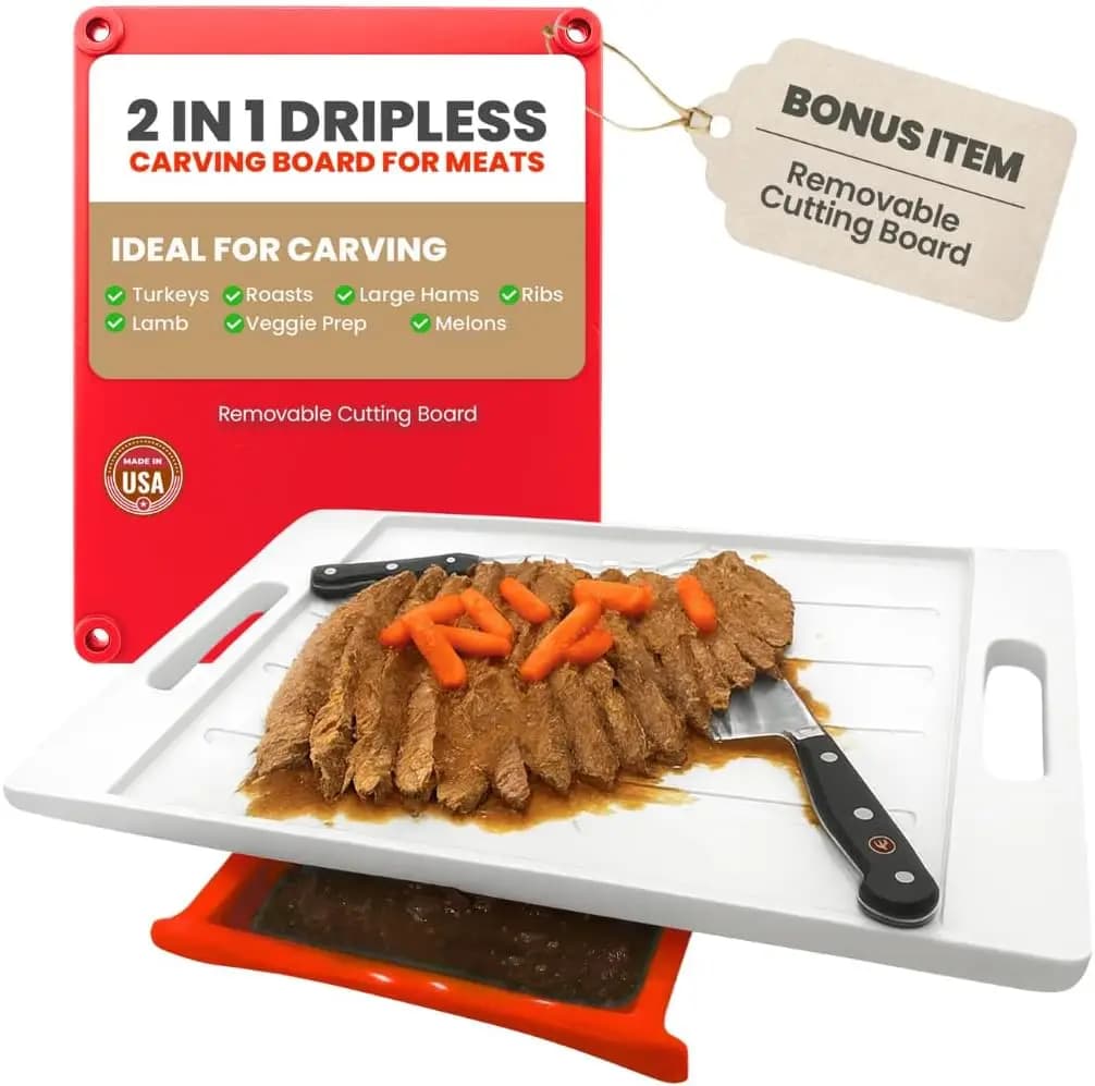 Tagliere Grande XL - System for Preparing Pasti with Scanaling for Succhi, Score, Tray Collector's Drops and Removable Tagliere Without BPA - Pate