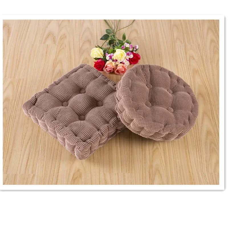 Square & Round Floor Pillows for Meditation Yoga Seating, Solid Tufted Thick Pad Cushion for Balcony Chair Seat Pouf,