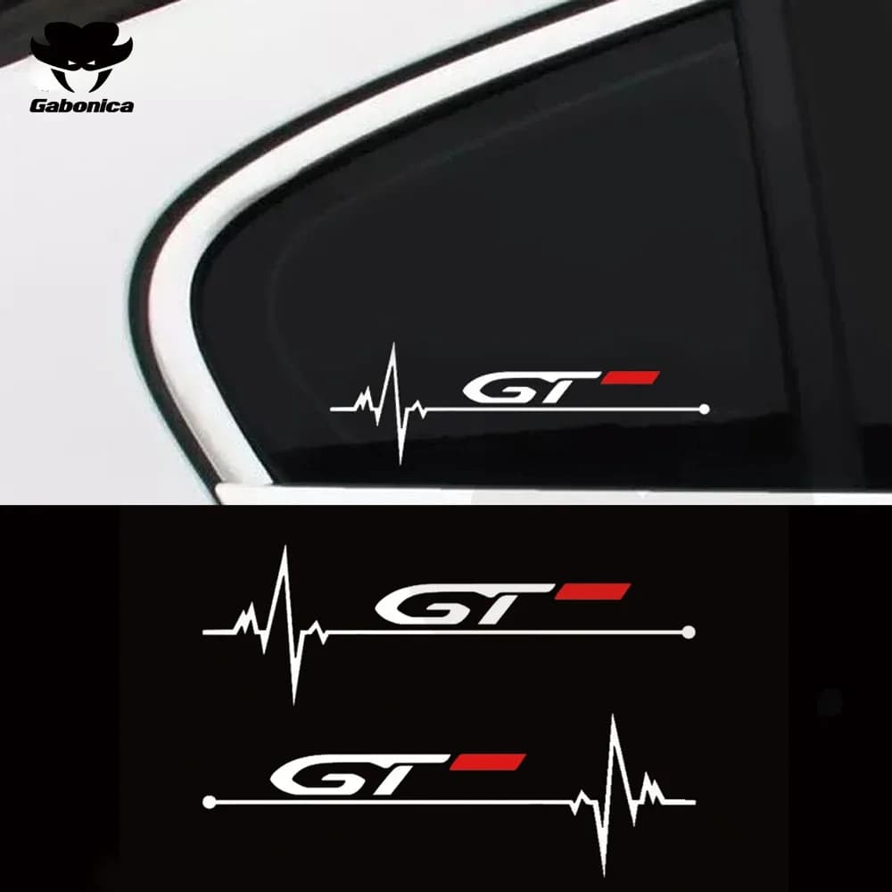 2Pcs Car Windows Sticker For Peugeot GT 106 107 108 206 207 208 2008 3008 306 308 307 508 407 4008 Reflective Decal Accessories